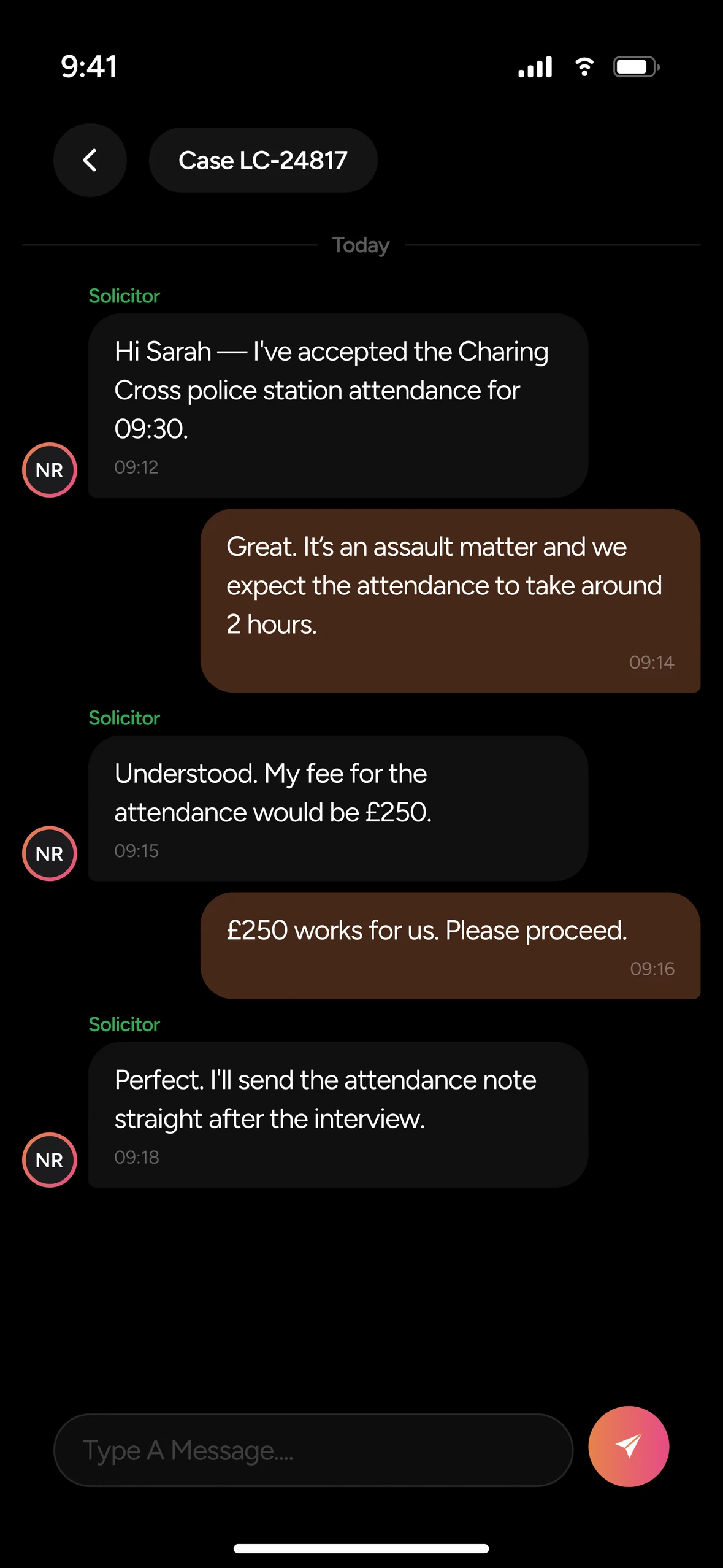 A private chat about a confirmed case